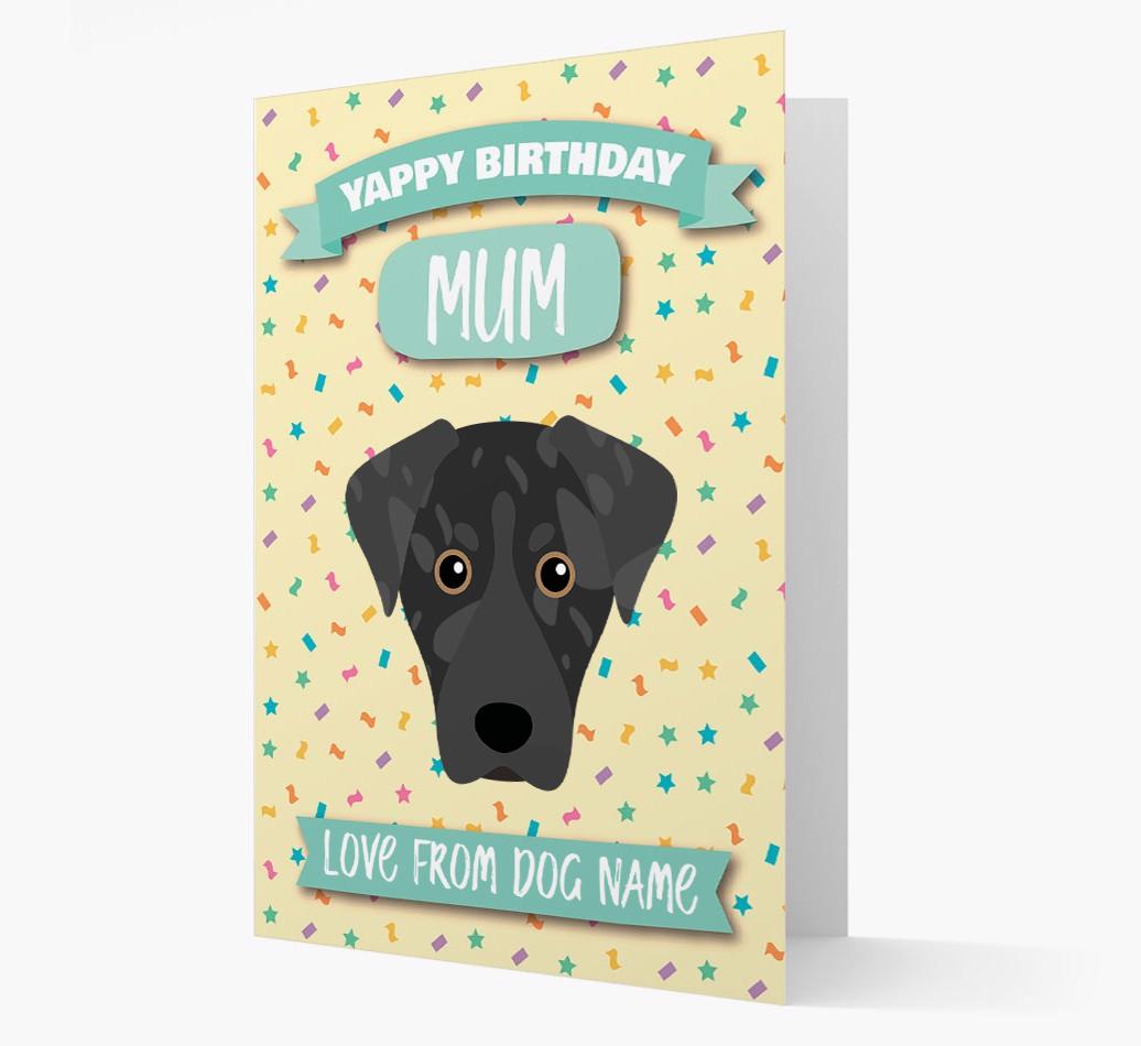 Personalised Card 'Yappy Birthday Mum' with {breedCommonName} Icon