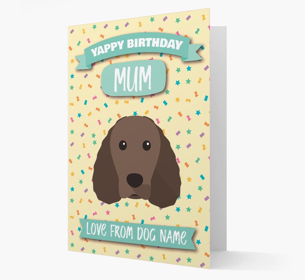 Personalised Card 'Yappy Birthday Mum' with {breedCommonName} Icon