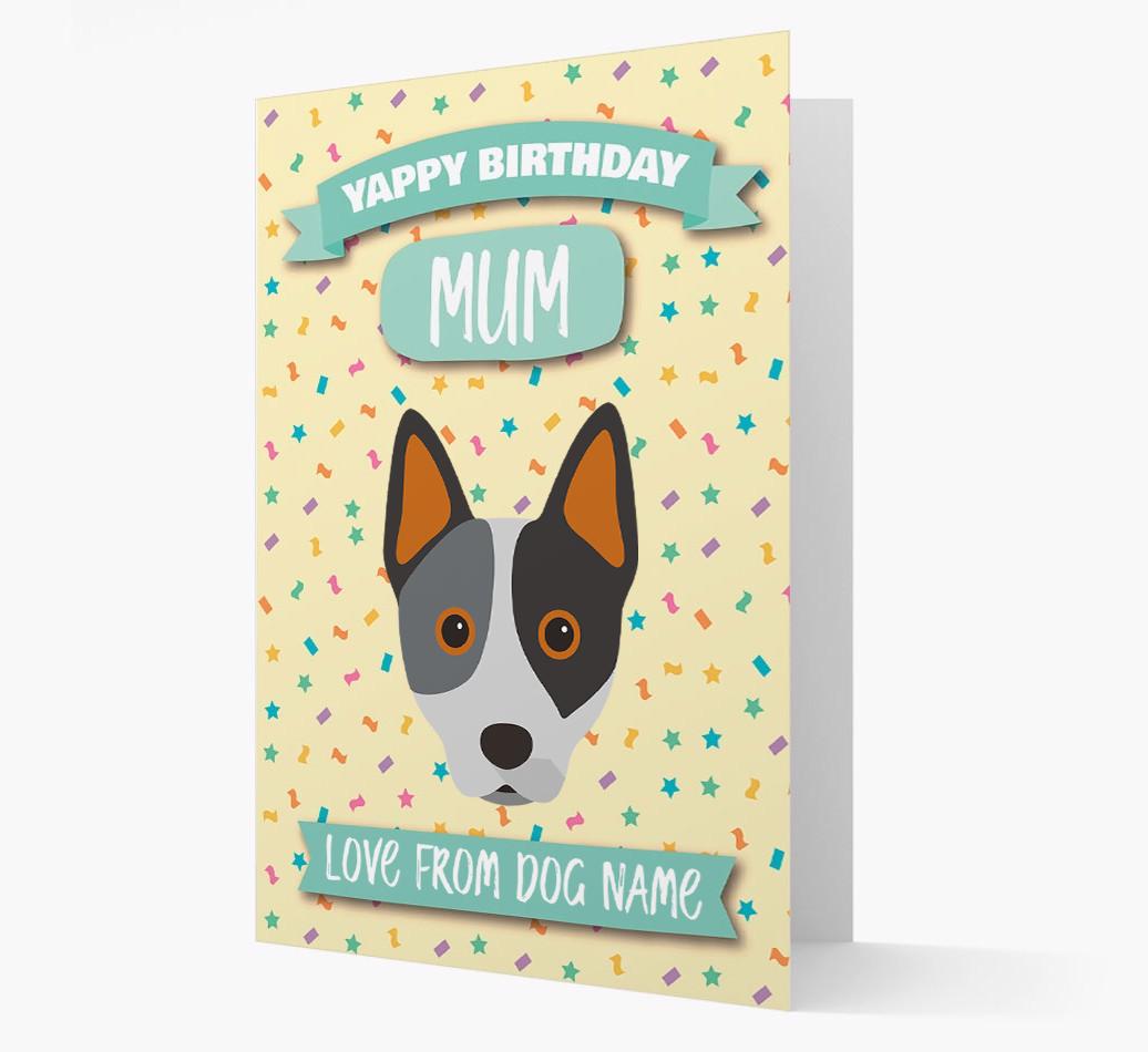 Personalised Card 'Yappy Birthday Mum' with {breedCommonName} Icon