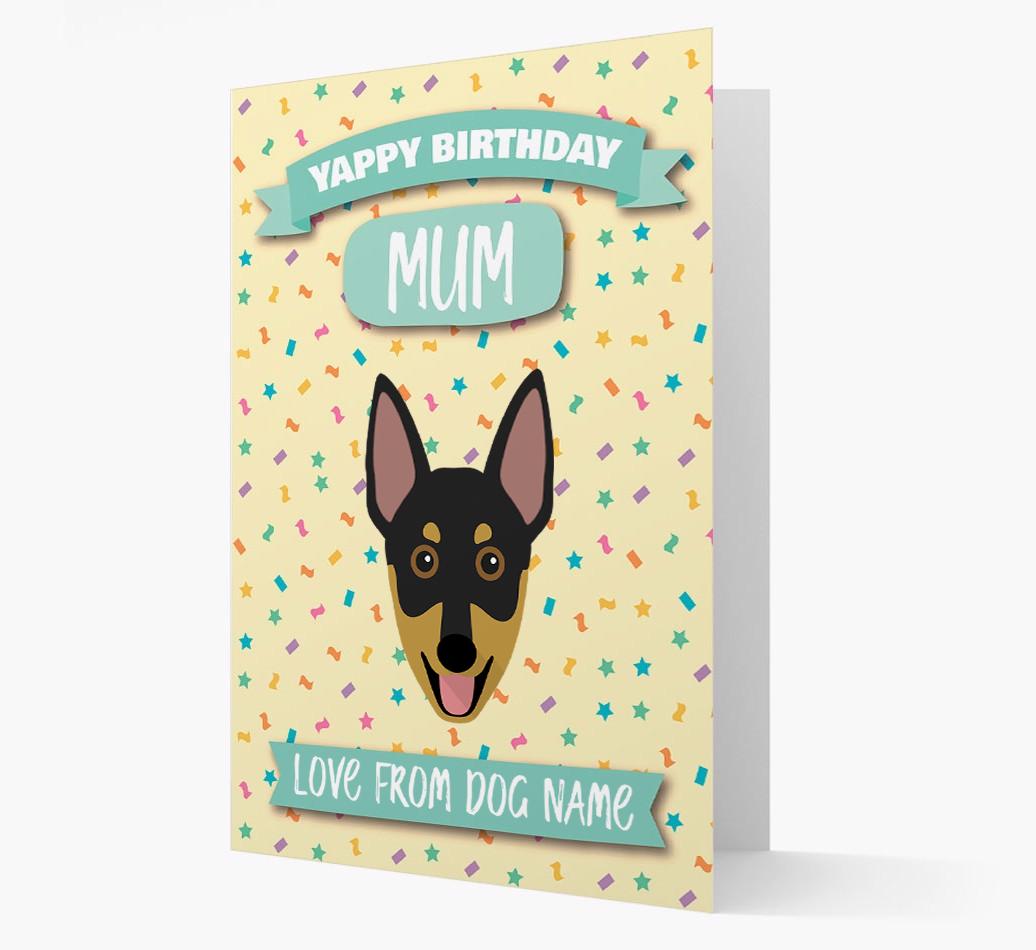 Personalised Card 'Yappy Birthday Mum' with {breedCommonName} Icon