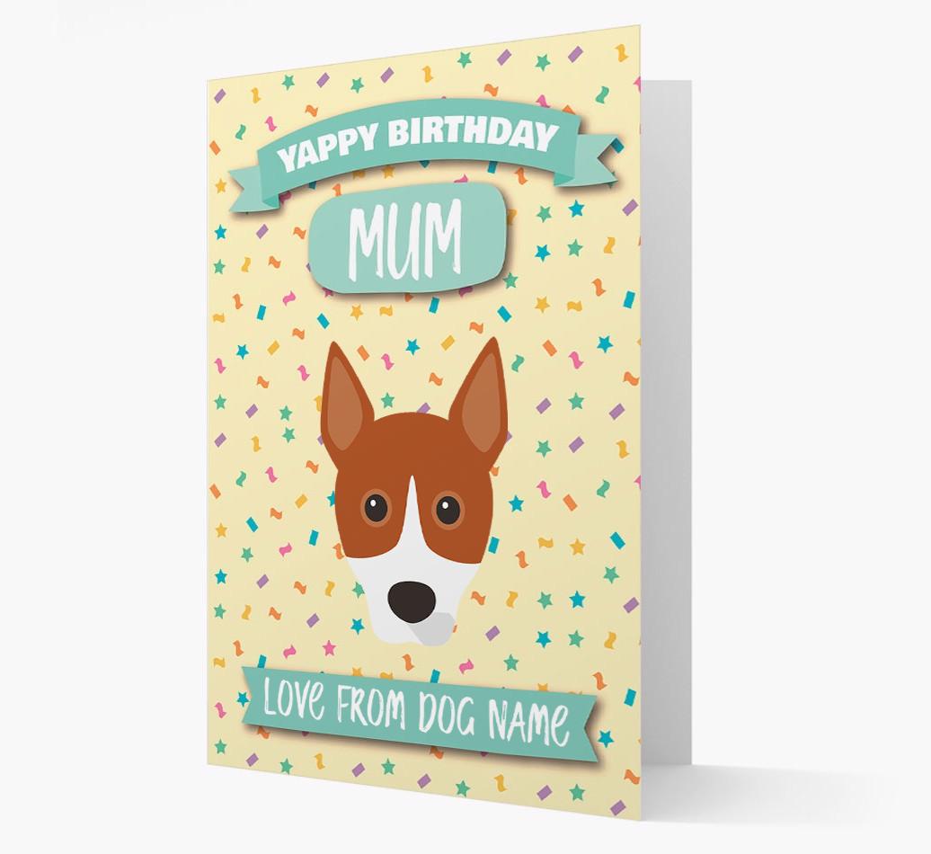 Personalised Card 'Yappy Birthday Mum' with {breedCommonName} Icon
