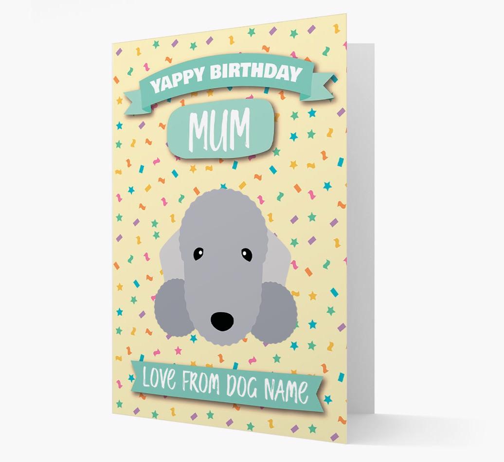 Personalised Card 'Yappy Birthday Mum' with {breedCommonName} Icon