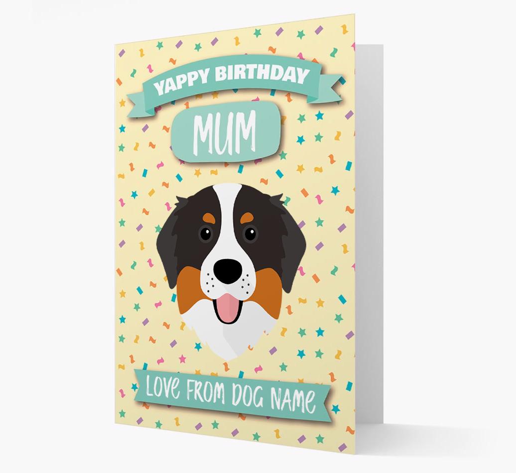 Personalised Card 'Yappy Birthday Mum' with {breedCommonName} Icon