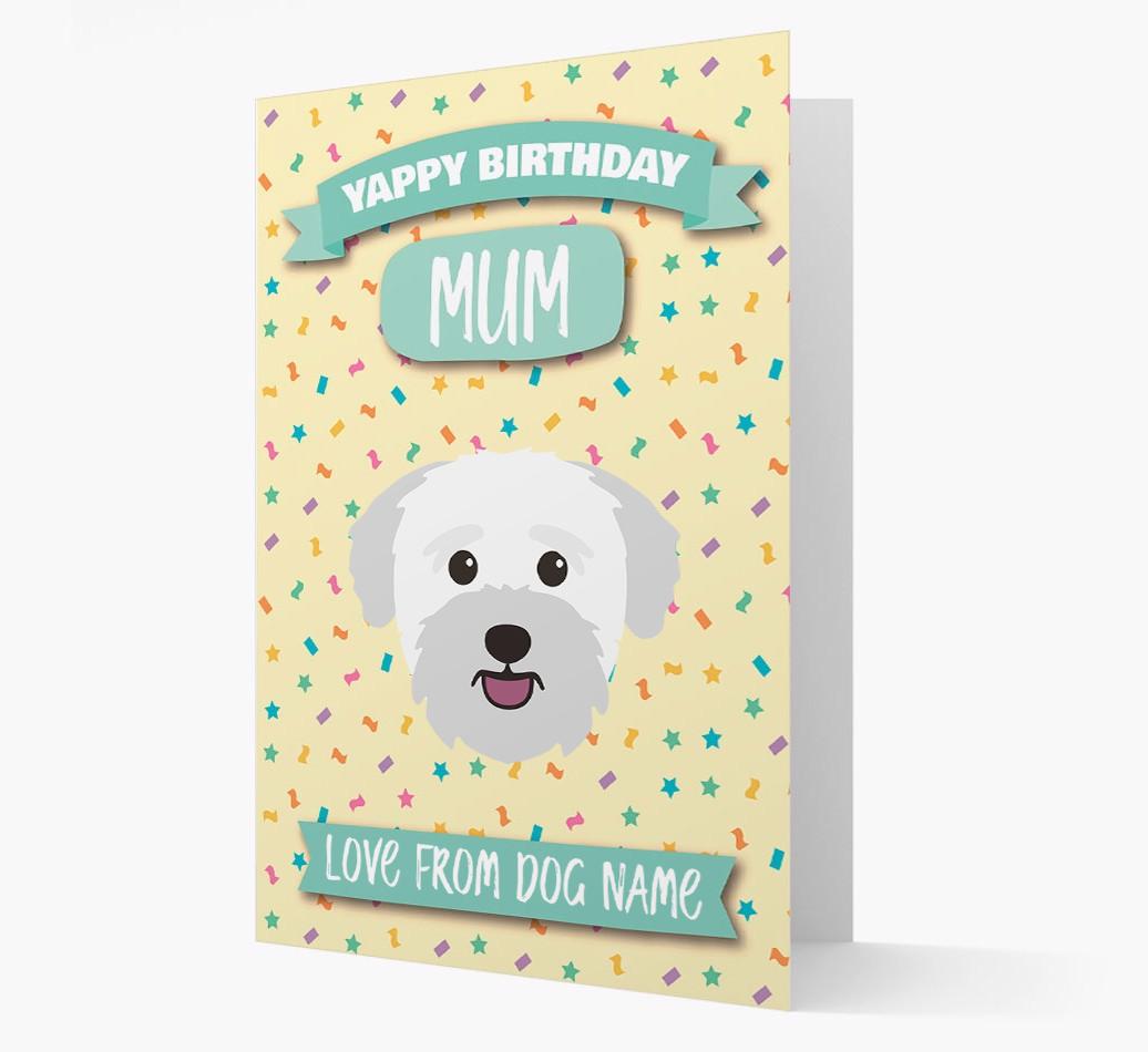 Personalised Card 'Yappy Birthday Mum' with {breedCommonName} Icon