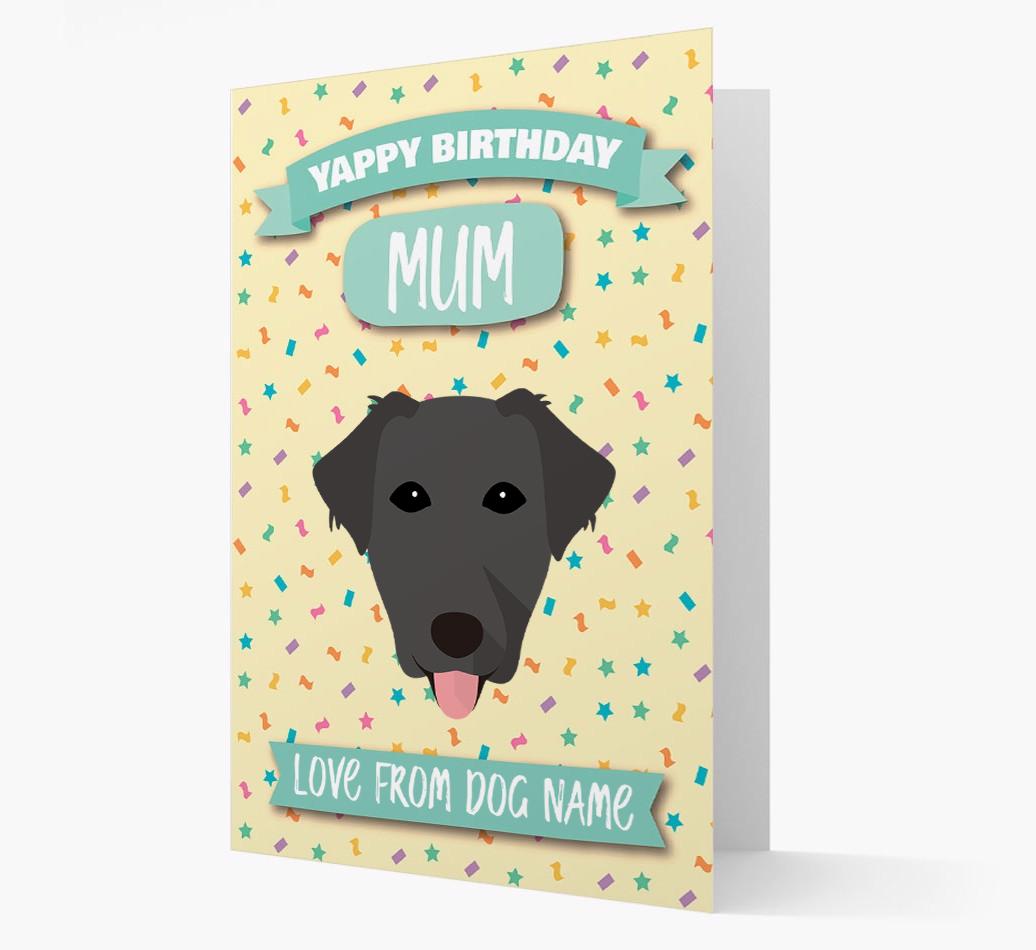 Personalised Card 'Yappy Birthday Mum' with {breedCommonName} Icon