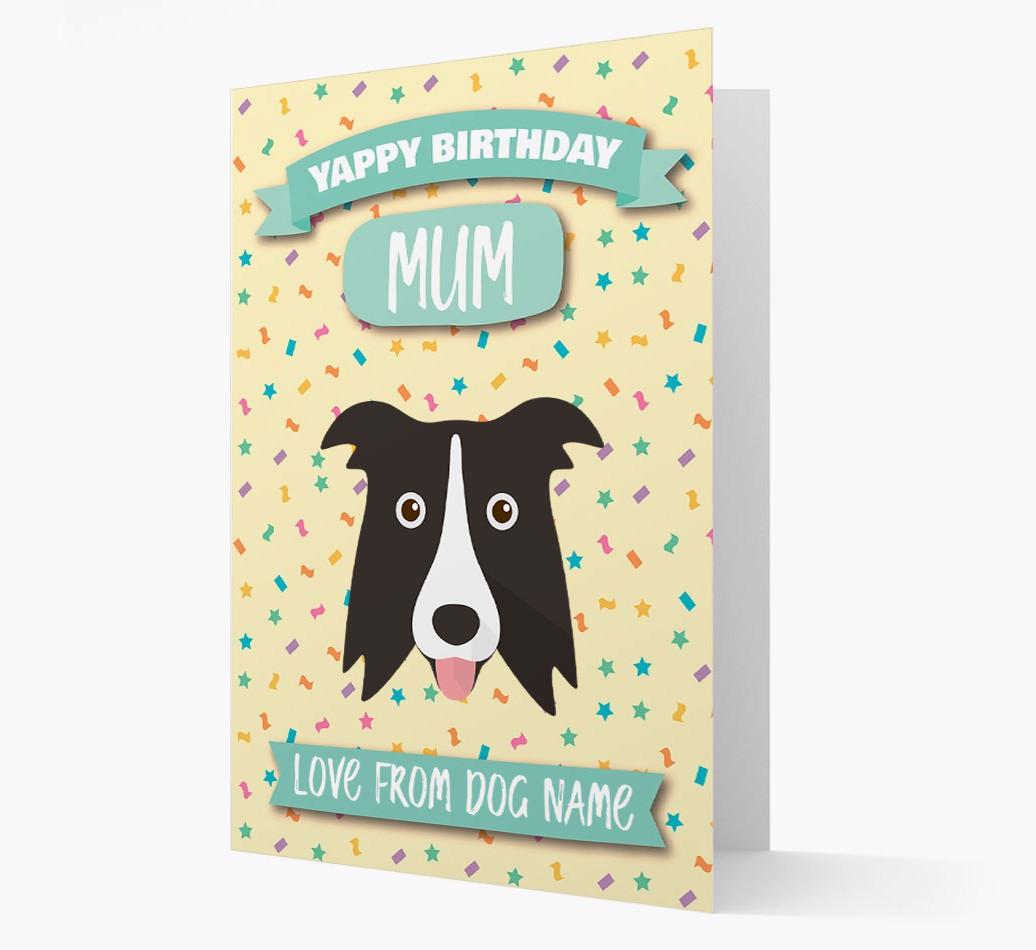 Personalised Card 'Yappy Birthday Mum' with {breedCommonName} Icon