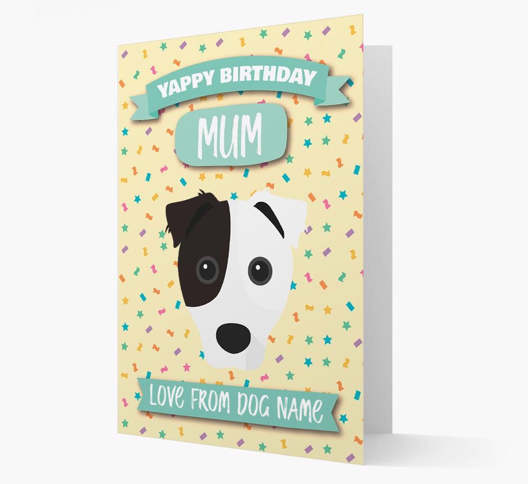 Personalised Card 'Yappy Birthday Mum' with {breedCommonName} Icon