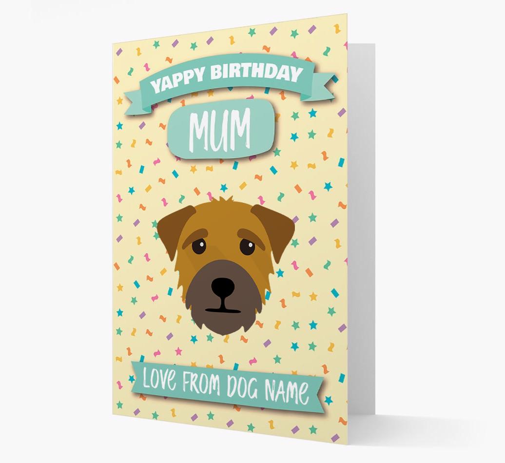 Personalised Card 'Yappy Birthday Mum' with {breedCommonName} Icon