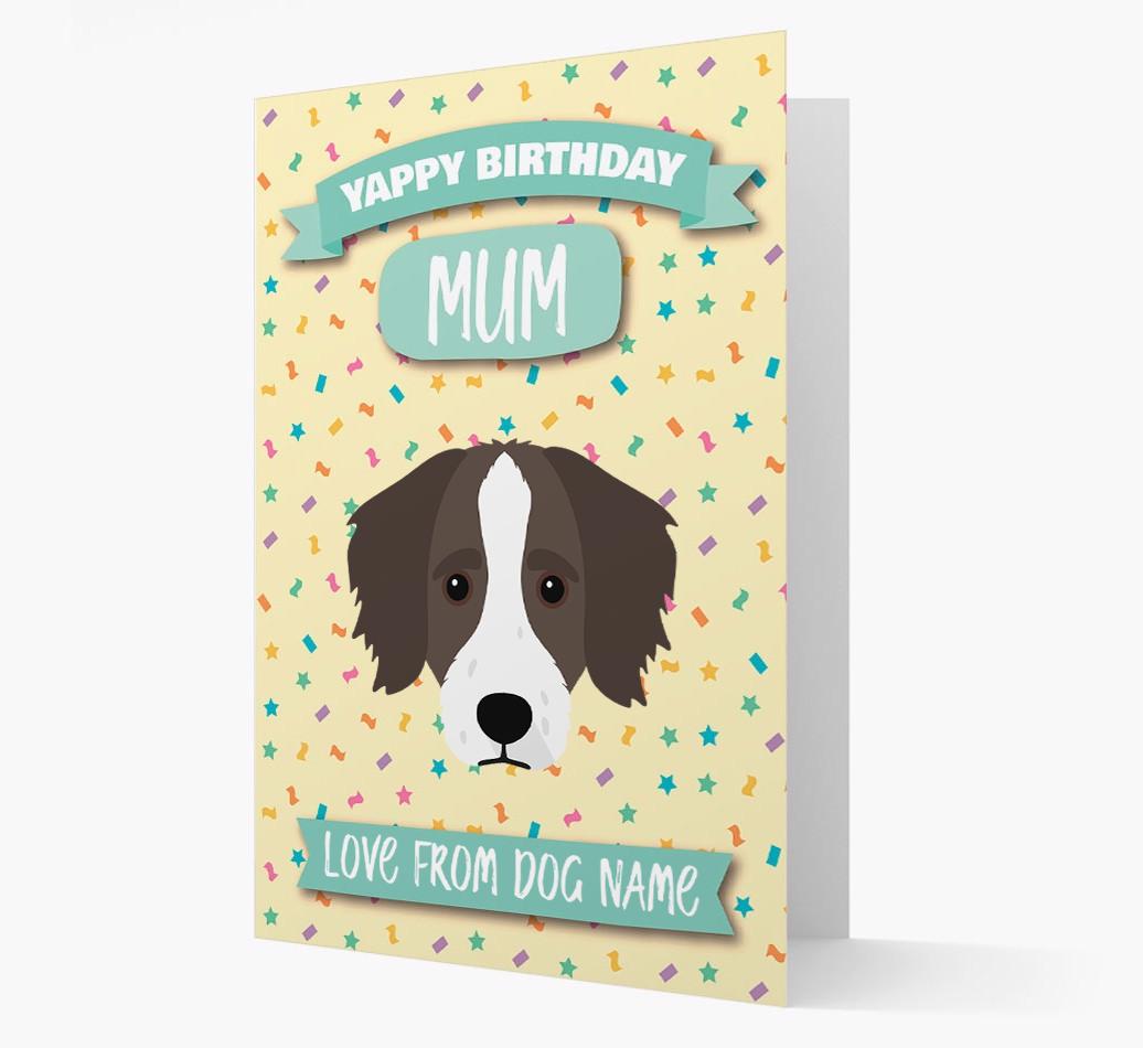 Personalised Card 'Yappy Birthday Mum' with {breedCommonName} Icon