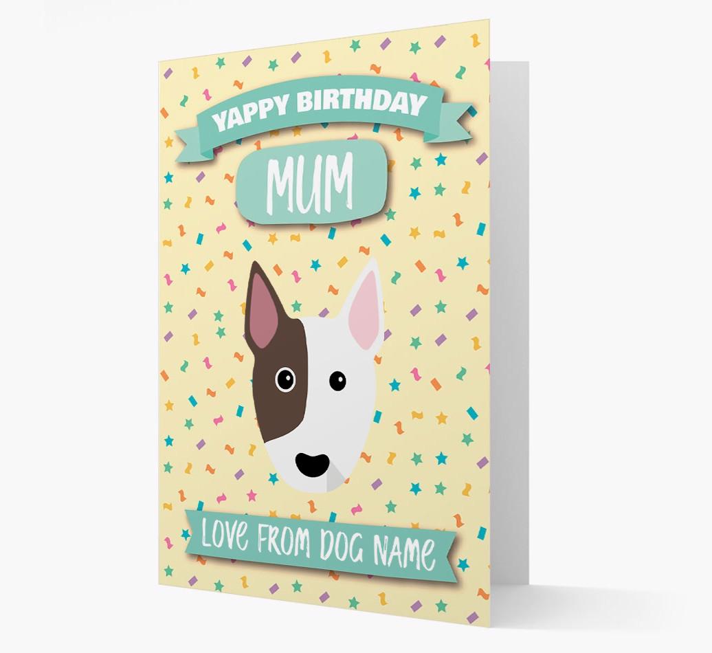 Personalised Card 'Yappy Birthday Mum' with {breedCommonName} Icon