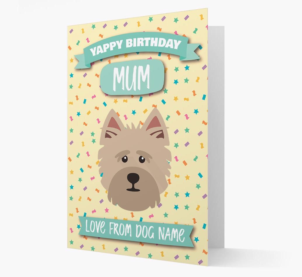Personalised Card 'Yappy Birthday Mum' with {breedCommonName} Icon