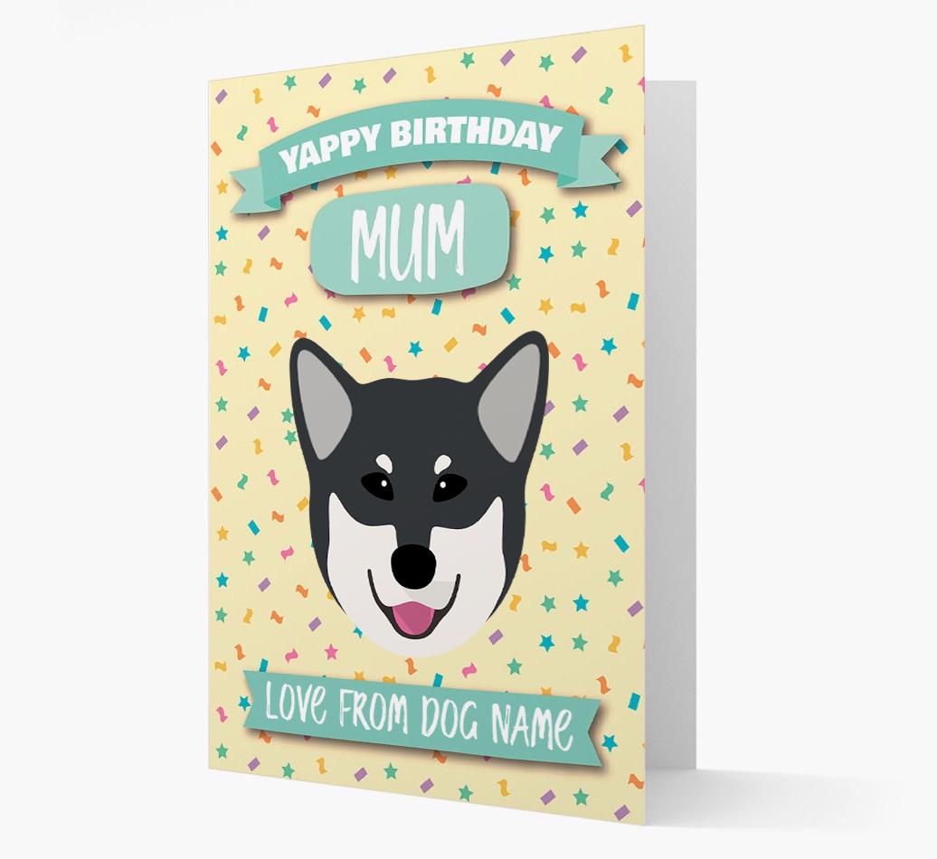 Personalised Card 'Yappy Birthday Mum' with {breedCommonName} Icon