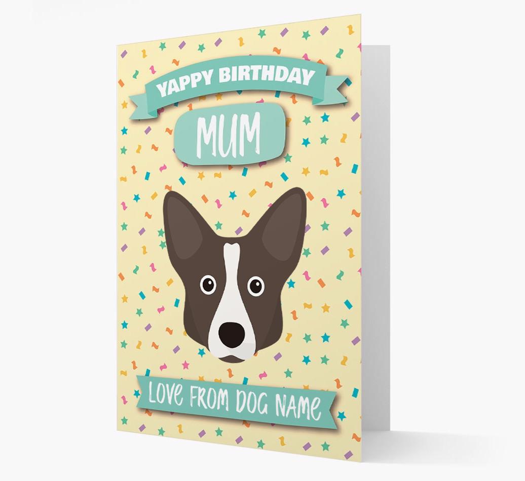 Personalised Card 'Yappy Birthday Mum' with {breedCommonName} Icon
