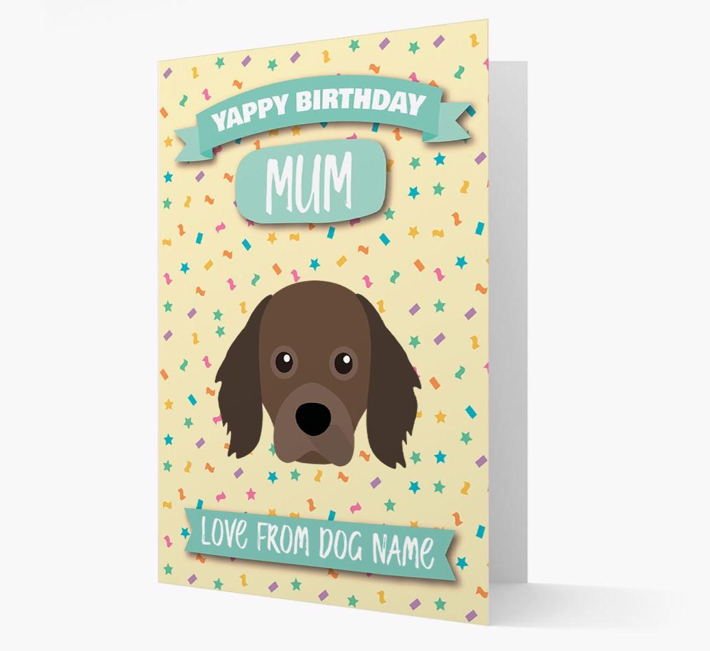Personalised Card 'Yappy Birthday Mum' with {breedCommonName} Icon