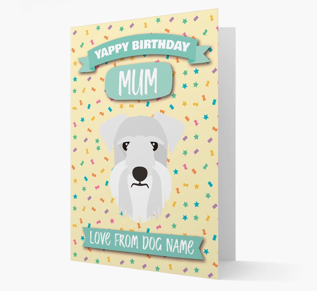 Personalised Card 'Yappy Birthday Mum' with {breedCommonName} Icon