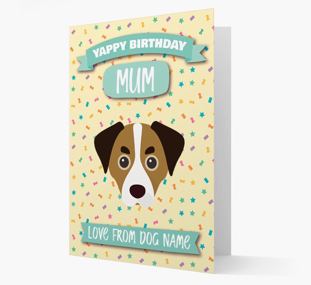 Personalised Card 'Yappy Birthday Mum' with {breedCommonName} Icon