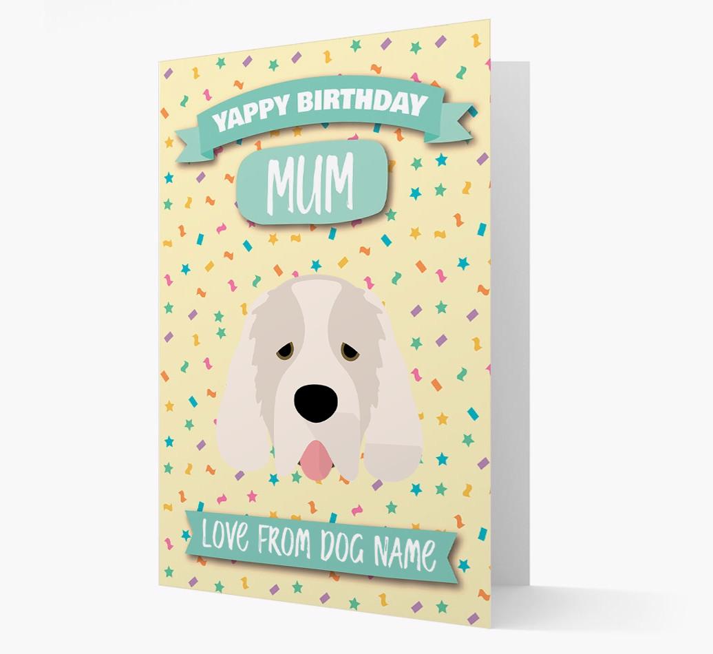 Personalised Card 'Yappy Birthday Mum' with {breedCommonName} Icon
