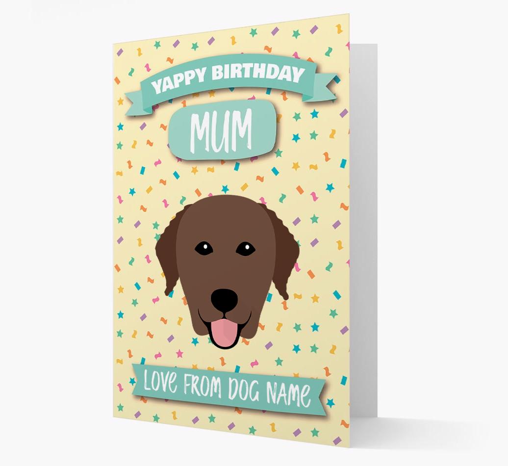 Personalised Card 'Yappy Birthday Mum' with {breedCommonName} Icon