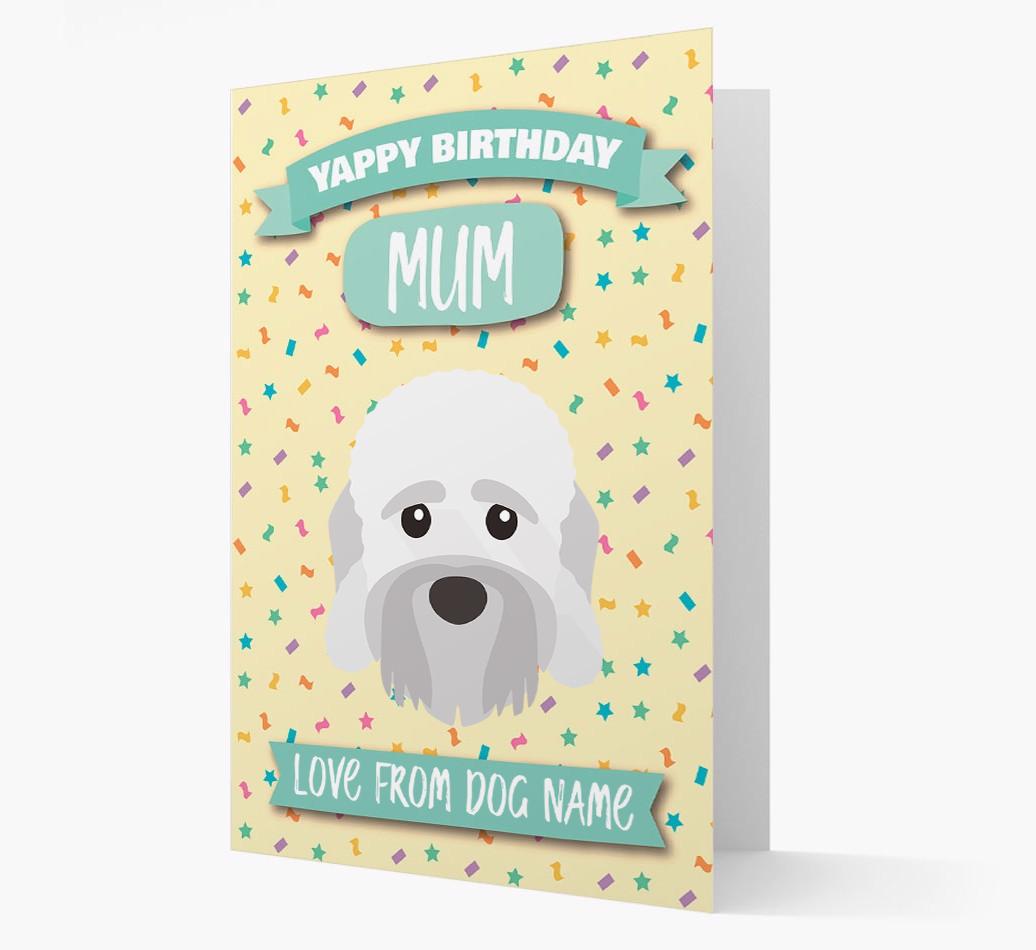 Personalised Card 'Yappy Birthday Mum' with {breedCommonName} Icon