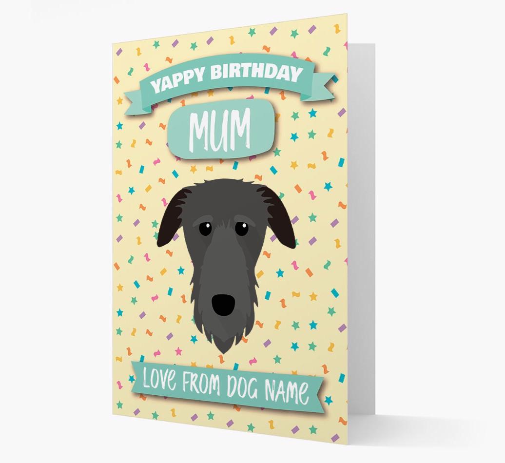 Personalised Card 'Yappy Birthday Mum' with {breedCommonName} Icon