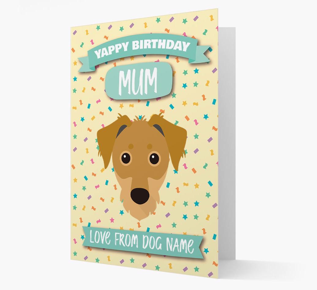 Personalised Card 'Yappy Birthday Mum' with {breedCommonName} Icon