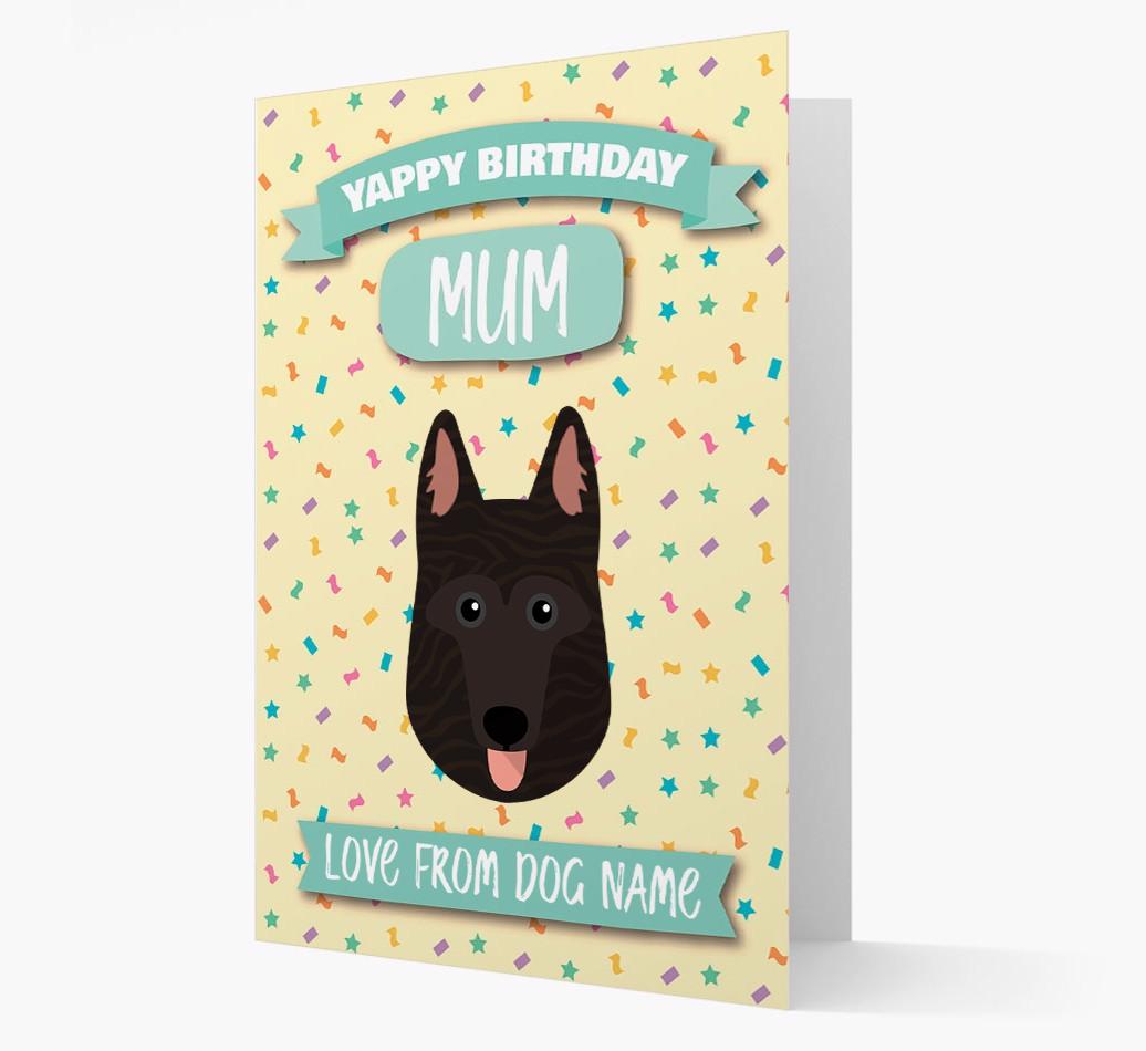 Personalised Card 'Yappy Birthday Mum' with {breedCommonName} Icon