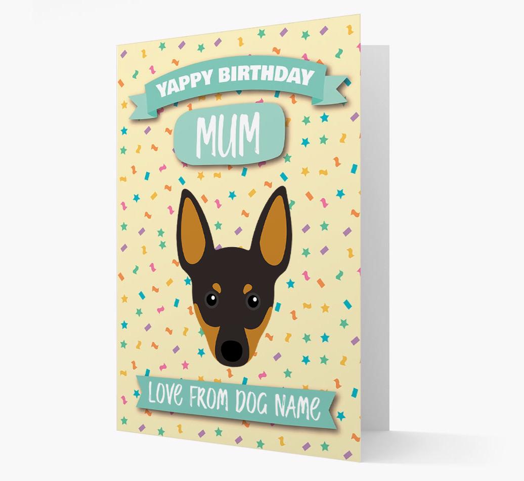 Personalised Card 'Yappy Birthday Mum' with {breedCommonName} Icon