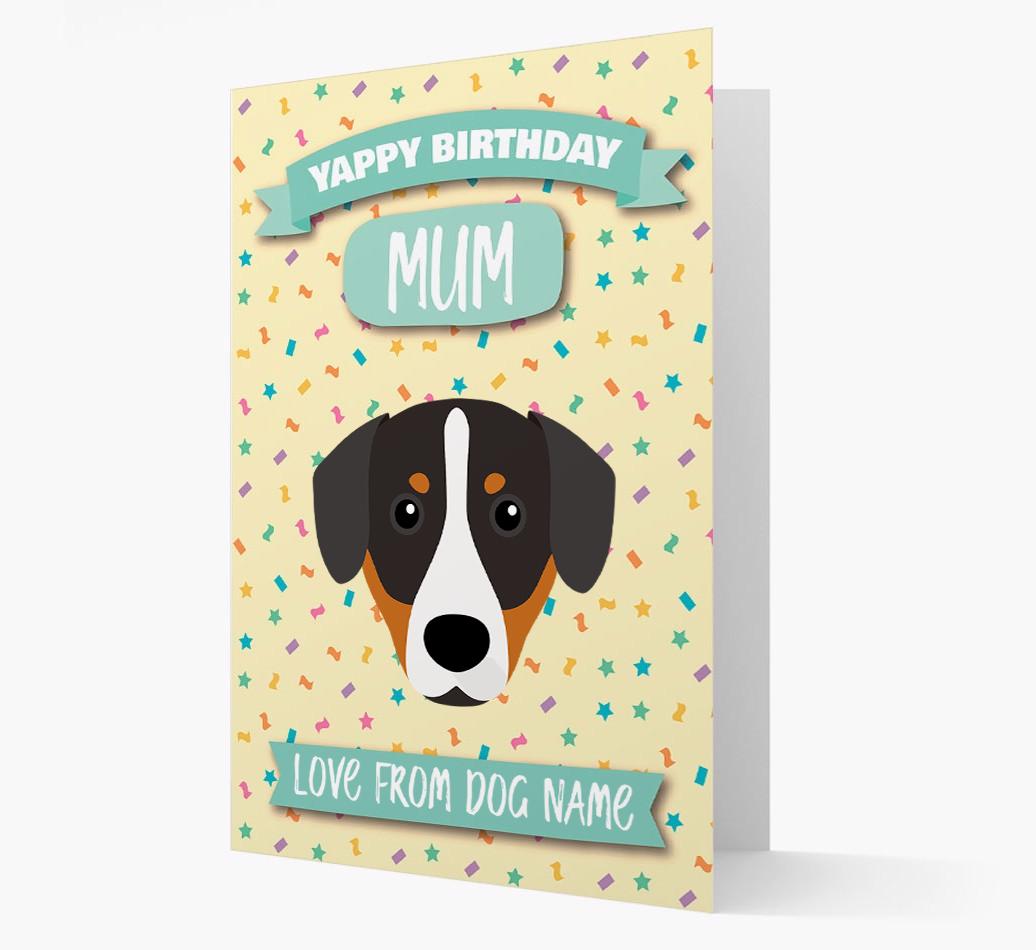 Personalised Card 'Yappy Birthday Mum' with {breedCommonName} Icon