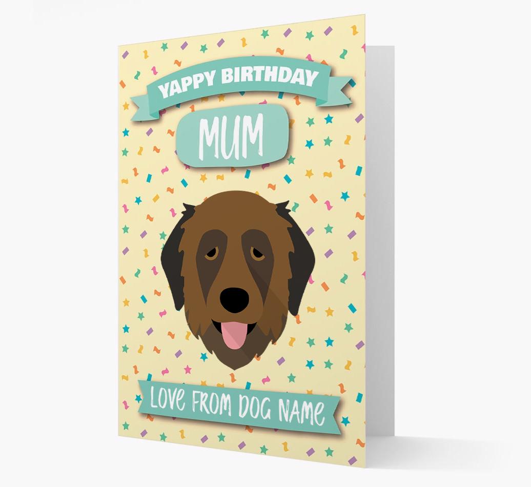 Personalised Card 'Yappy Birthday Mum' with {breedCommonName} Icon