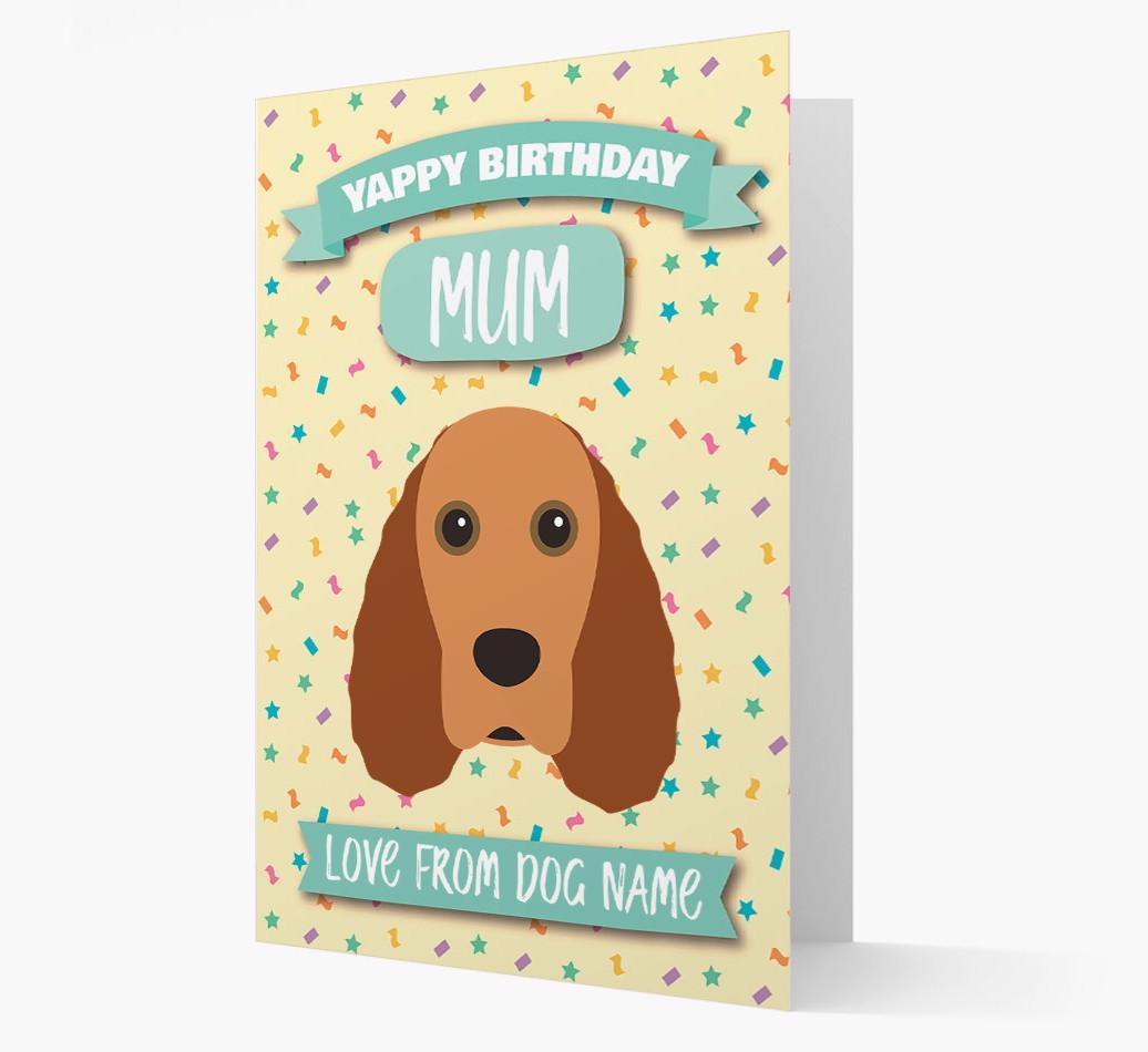 Personalised Card 'Yappy Birthday Mum' with {breedCommonName} Icon