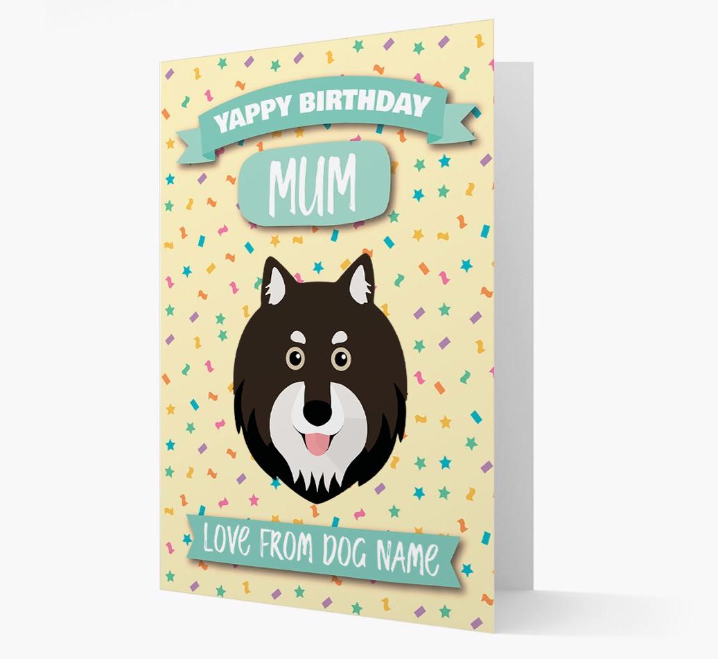 Personalised Card 'Yappy Birthday Mum' with {breedCommonName} Icon