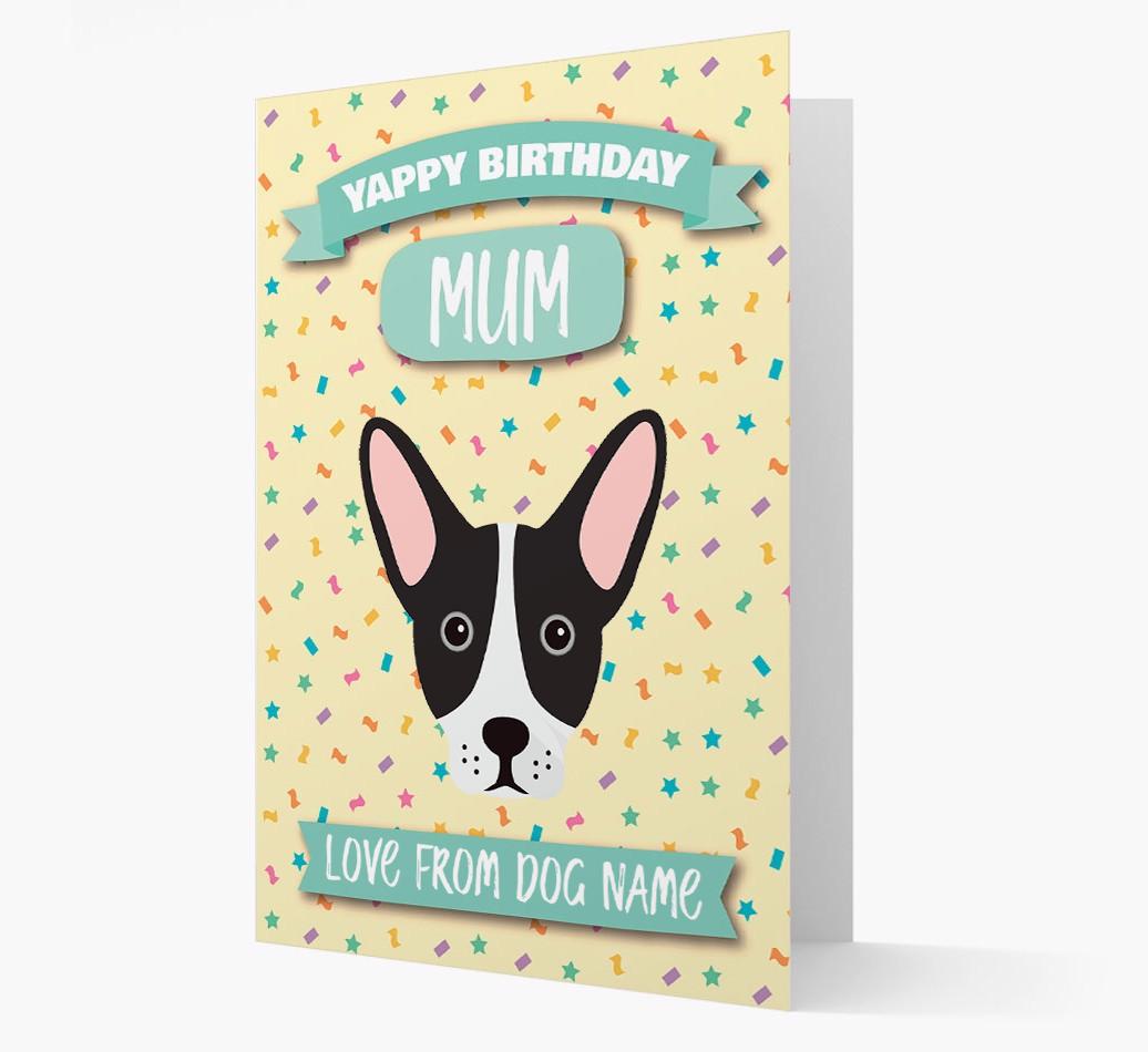 Personalised Card 'Yappy Birthday Mum' with {breedCommonName} Icon