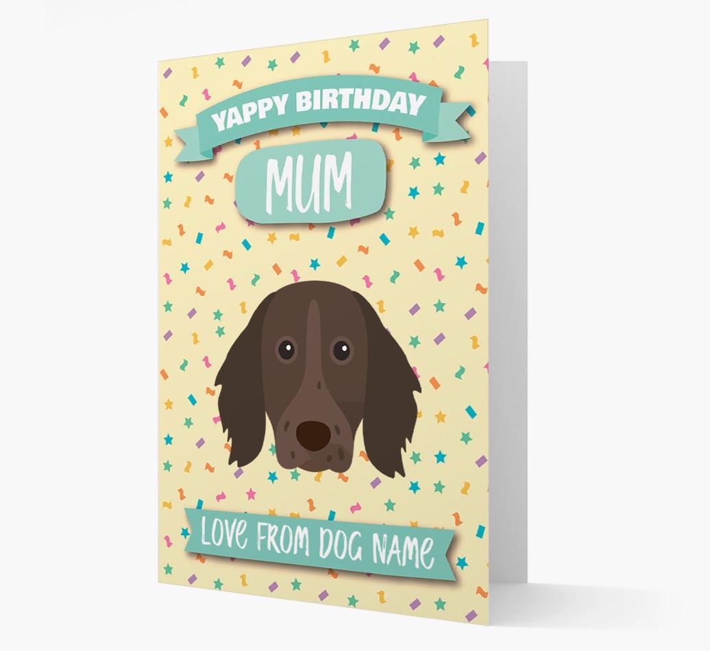 Personalised Card 'Yappy Birthday Mum' with {breedCommonName} Icon