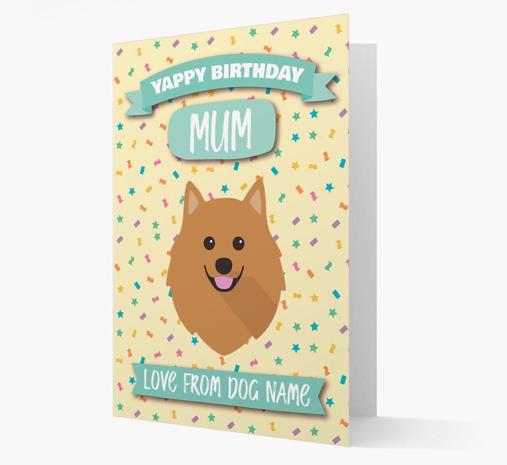 Personalised Card 'Yappy Birthday Mum' with {breedCommonName} Icon