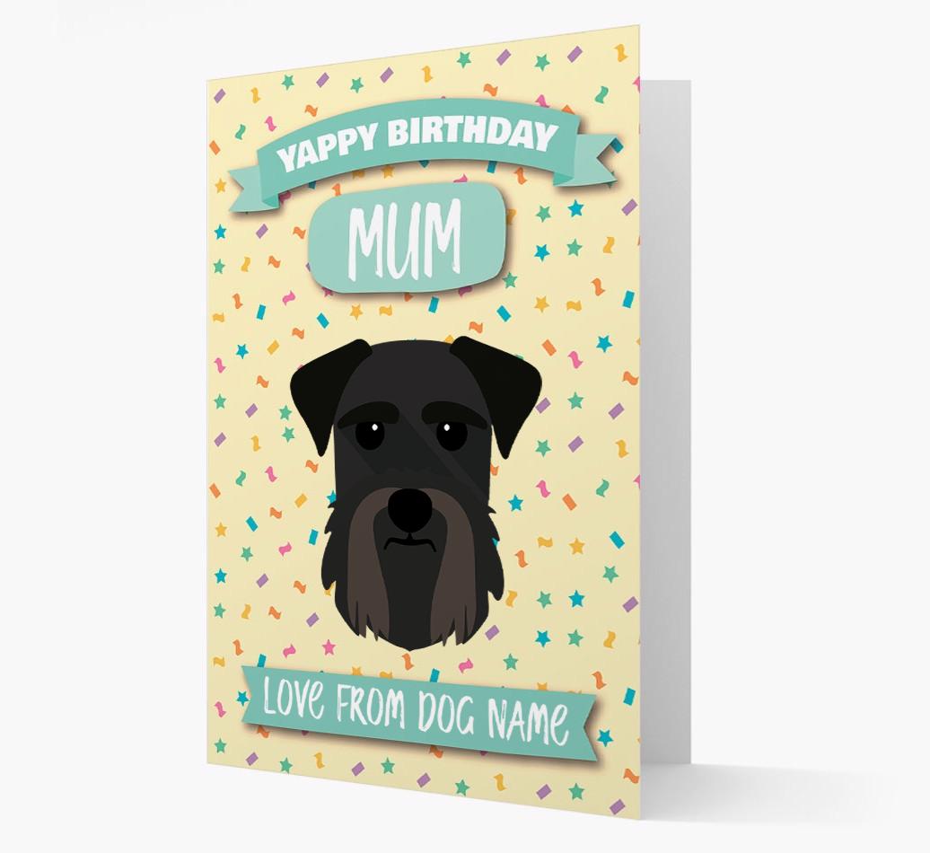 Personalised Card 'Yappy Birthday Mum' with {breedCommonName} Icon