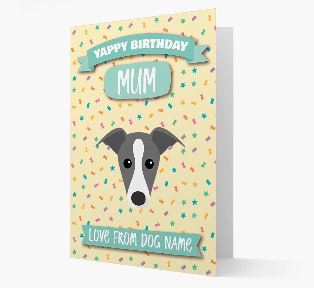 Personalised Card 'Yappy Birthday Mum' with {breedCommonName} Icon