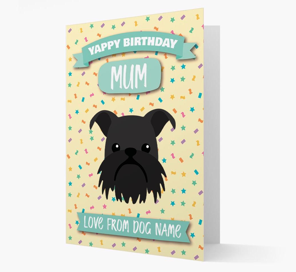Personalised Card 'Yappy Birthday Mum' with {breedCommonName} Icon