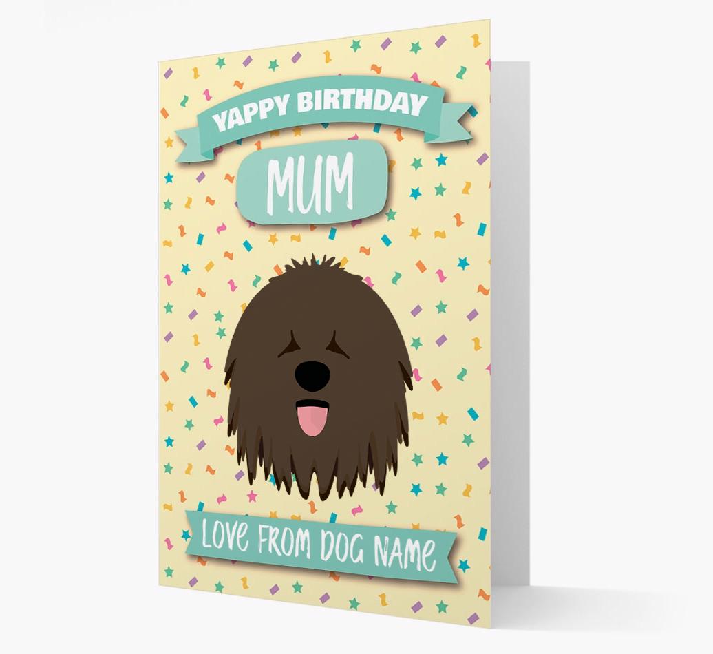 Personalised Card 'Yappy Birthday Mum' with {breedCommonName} Icon