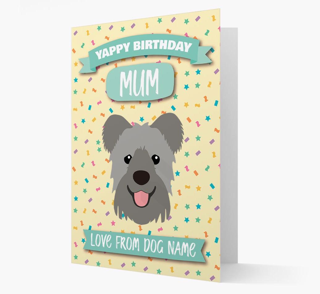Personalised Card 'Yappy Birthday Mum' with {breedCommonName} Icon