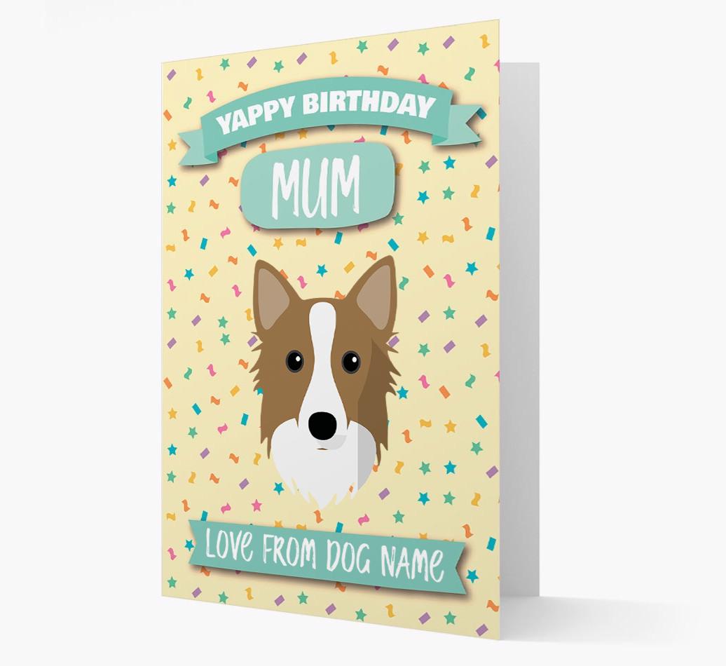 Personalised Card 'Yappy Birthday Mum' with {breedCommonName} Icon