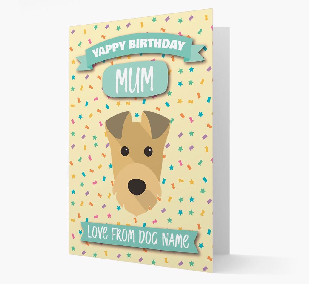 Personalised Card 'Yappy Birthday Mum' with {breedCommonName} Icon