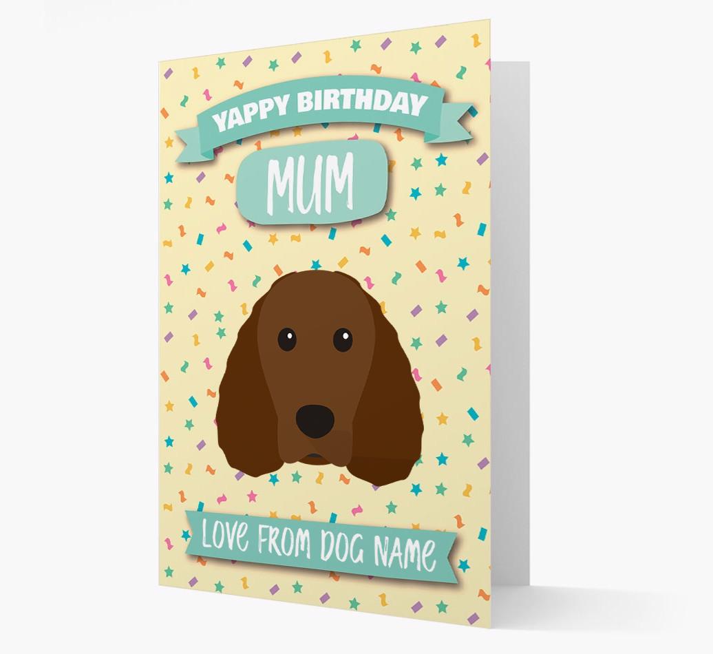 Personalised Card 'Yappy Birthday Mum' with {breedCommonName} Icon