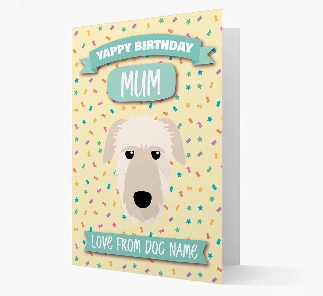 Personalised Card 'Yappy Birthday Mum' with {breedCommonName} Icon