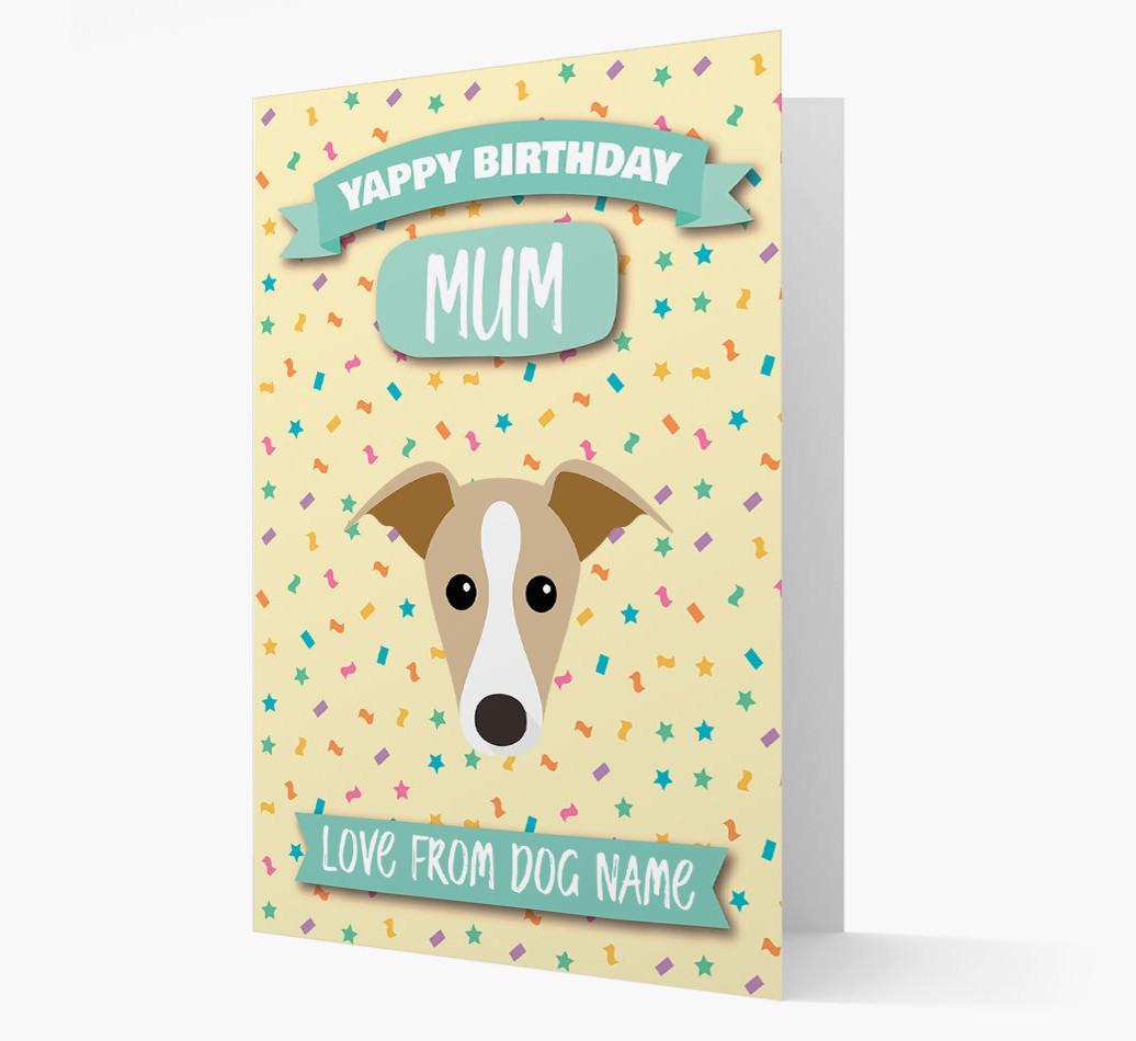 Personalised Card 'Yappy Birthday Mum' with {breedCommonName} Icon