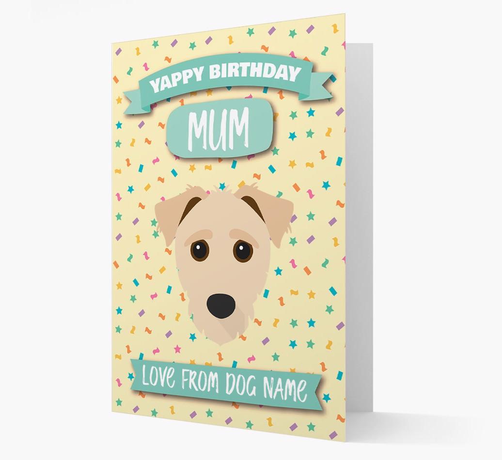 Personalised Card 'Yappy Birthday Mum' with {breedCommonName} Icon