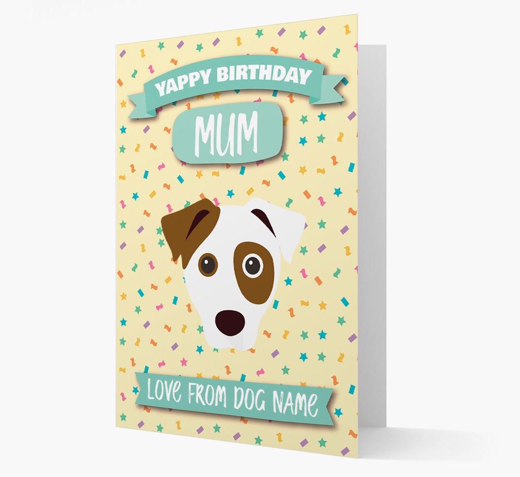 Personalised Card 'Yappy Birthday Mum' with {breedCommonName} Icon