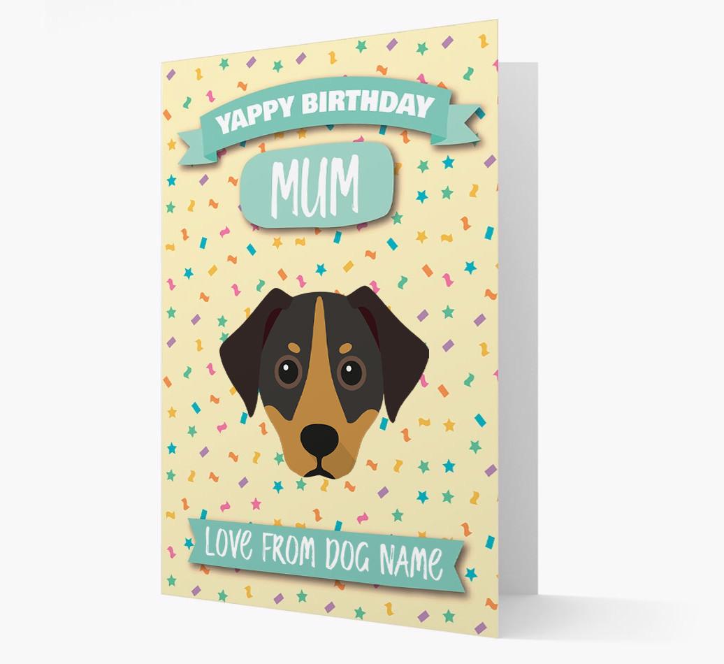 Personalised Card 'Yappy Birthday Mum' with {breedCommonName} Icon
