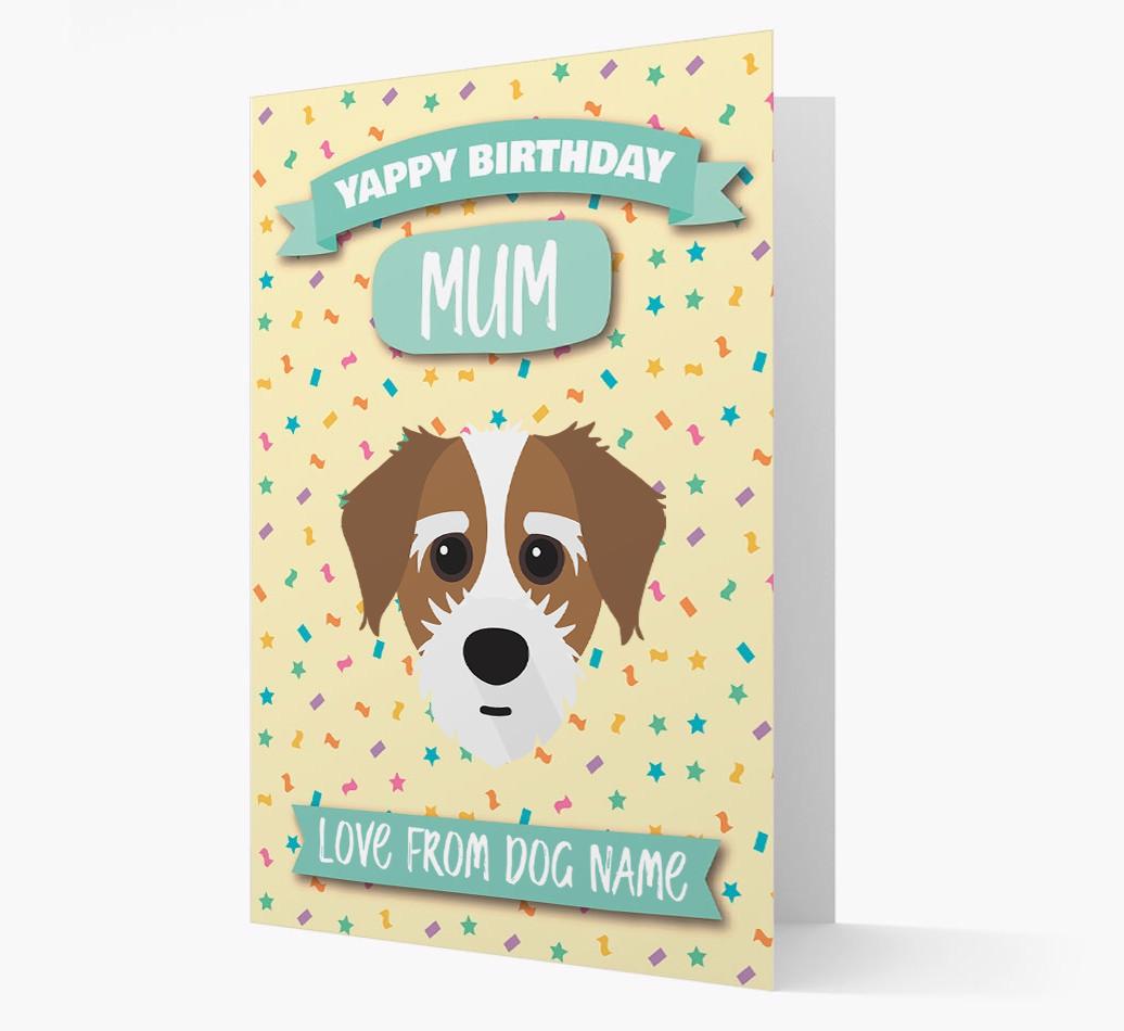 Personalised Card 'Yappy Birthday Mum' with {breedCommonName} Icon