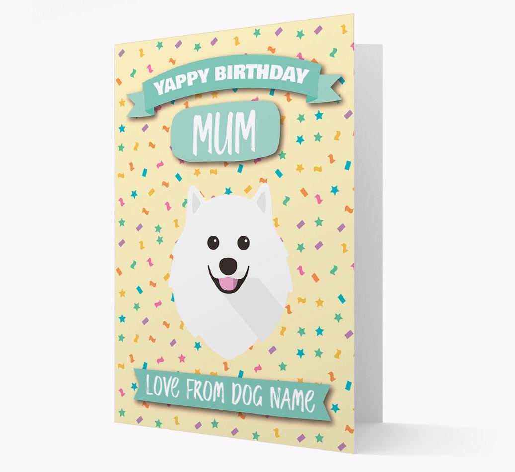 Personalised Card 'Yappy Birthday Mum' with {breedCommonName} Icon