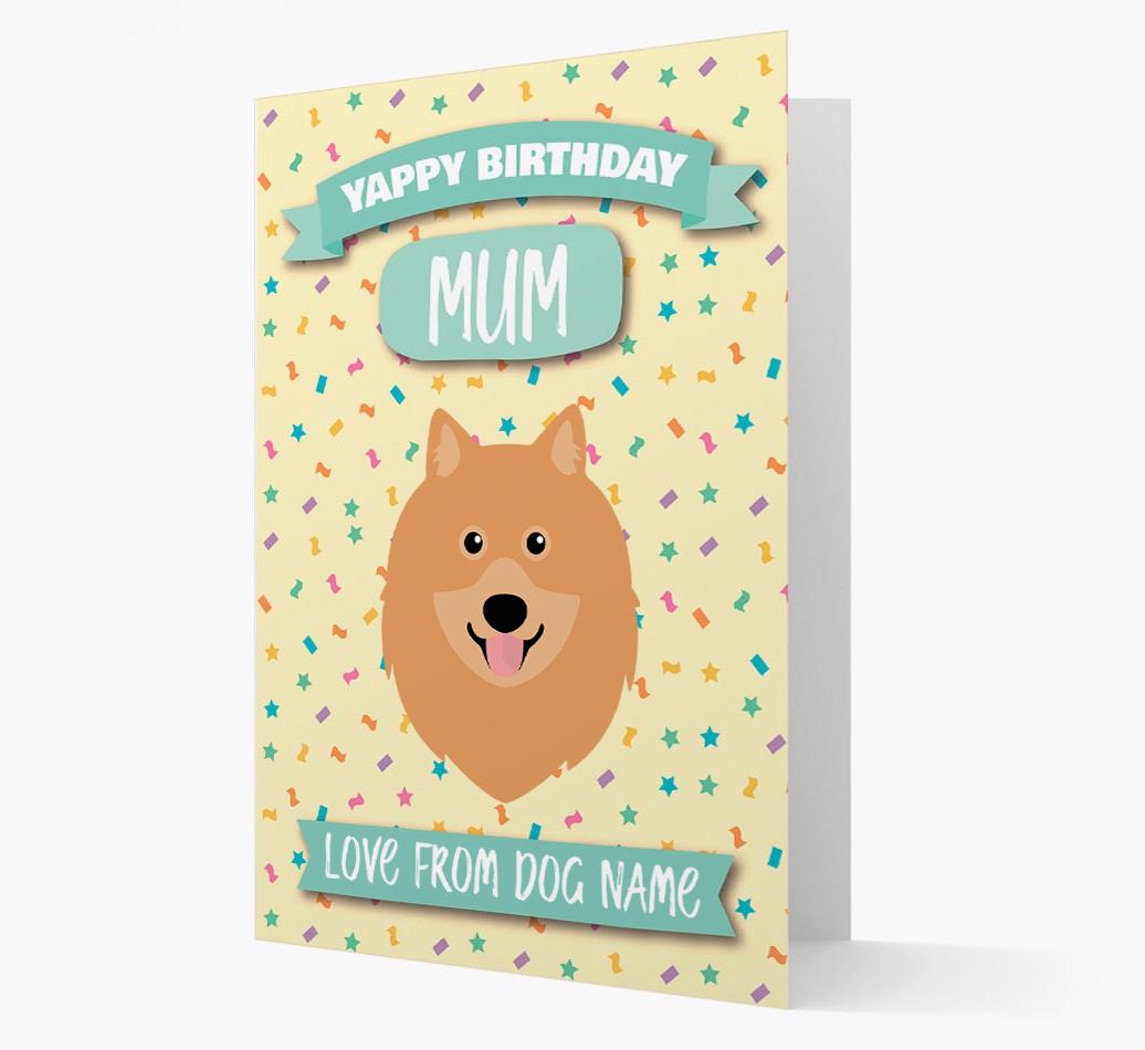 Personalised Card 'Yappy Birthday Mum' with {breedCommonName} Icon
